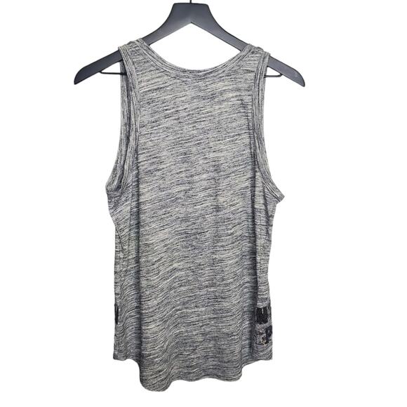 PINK Victoria's Secret Bling Sequin Grey Tank Top Logo Women's Size Medium - Picture 3 of 12